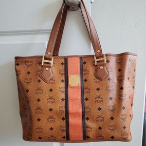 MCM Tan and Orange Shoulder Bag